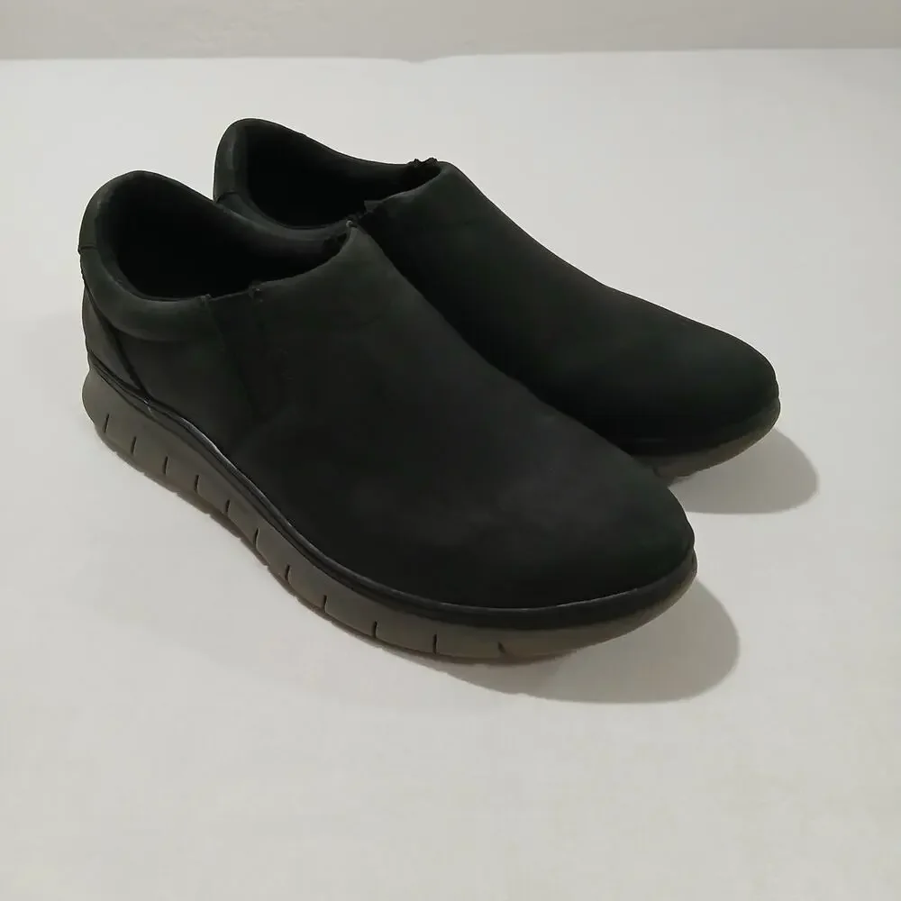 Vionic Shoes Mens 8 Khai Sneaker Black Slip On Loafer Weather Resistant Nubuck